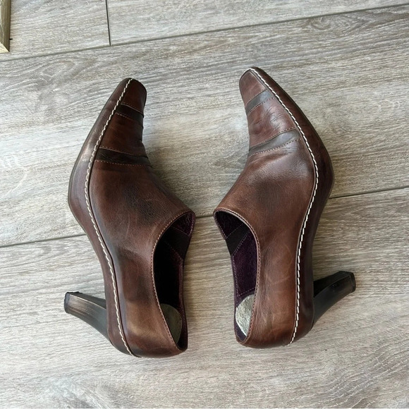 Virus Moda Brown Leather Western Ankle Boots - Picture 9 of 13